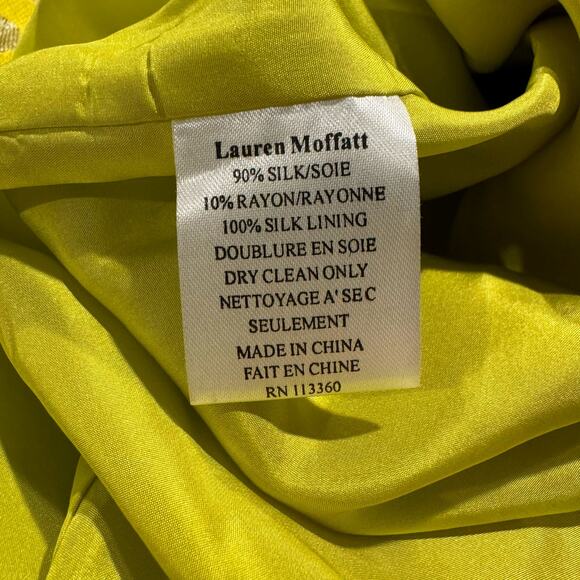 Lauren Moffatt Dress Silk Halter Retro Boho Girly Summer Cottage Yellow Size 4 - Picture 3 of 5